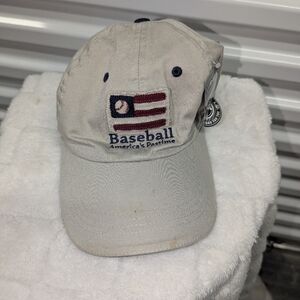 Baseball America's Pastime Ball Cap Ken Burns American Journey Adjustable Beige